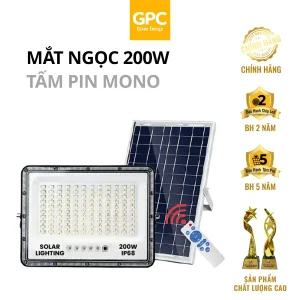 Đèn Pha Kim Cương Mắt Ngọc Năng Lượng Mặt Trời, Ánh Sáng Trắng [200W] GPC Solar LP200KCMNGPC
