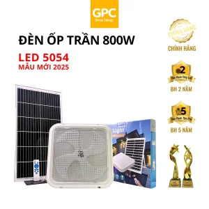 Đèn Ốp Trần Năng Lượng Mặt Trời, Ánh Sáng Trắng [800W] GPC Solar OTV800GPC5054