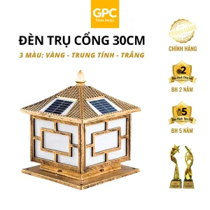 Đèn Trụ Cổng Năng Lượng Mặt Trời, 3 Màu [30cm] GPC Solar TCVS30GPC3M