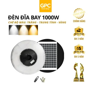 Đèn Đĩa Bay UFO Năng Lượng Mặt Trời, 3 màu ( Trắng, Vàng, Trung Tính) [1000W] GPC Solar UFKC1000GPC3M